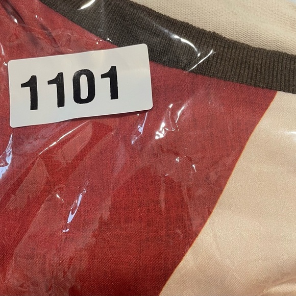 Tinta Top Size Med Brown Cream Orange Color Pullover Drawstring Waist Very Soft - Picture 4 of 4